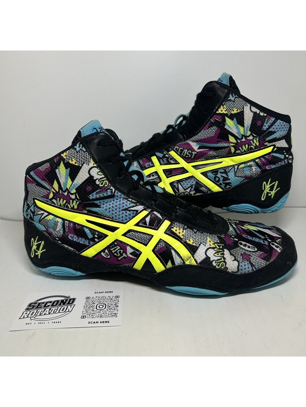 RARE Asics Beast JB Elite V2.0 Comic Graffiti - Size 8.5 Men / 9.5 Women - J501Q